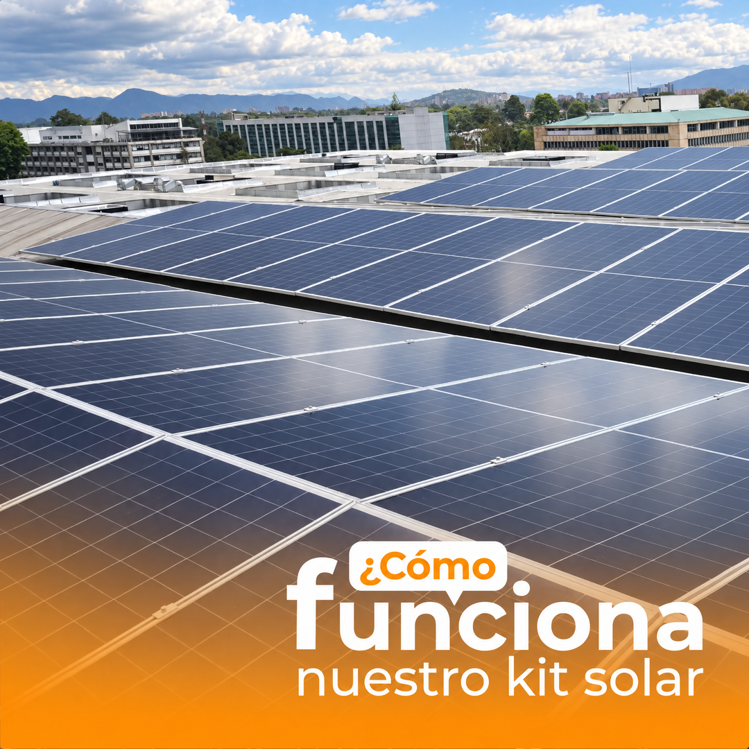 Paneles solares de un kit fotovoltaico para empresas